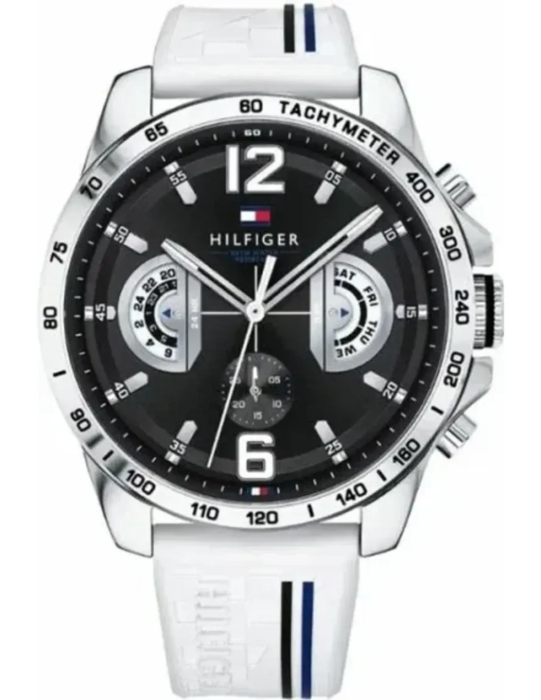 Montre Tommy Hilfiger 1791475 homme cadran noir bracelet caoutchouc / silicone
