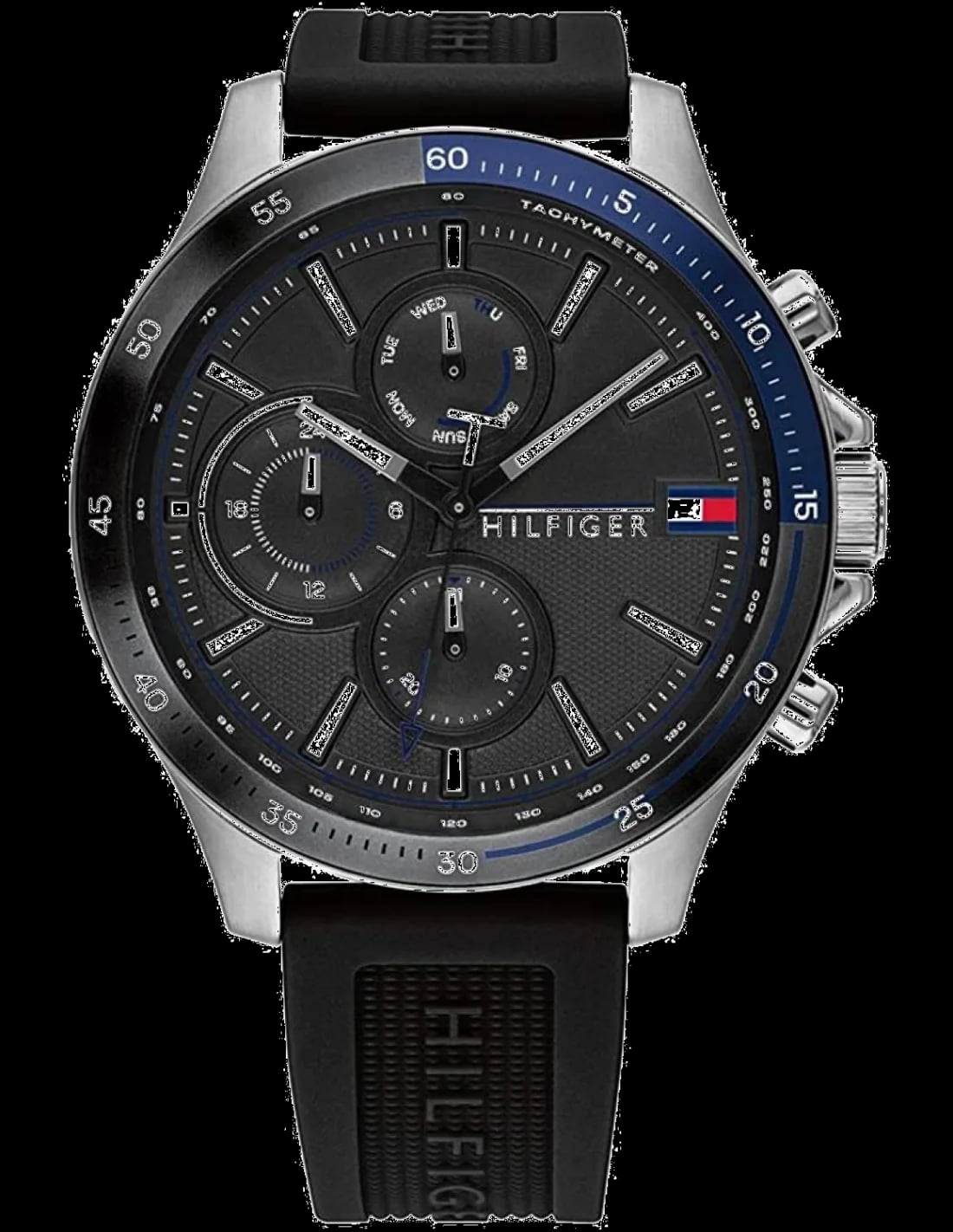 Montre Tommy Hilfiger 1791724 chronographe cadran noir acier 46mm