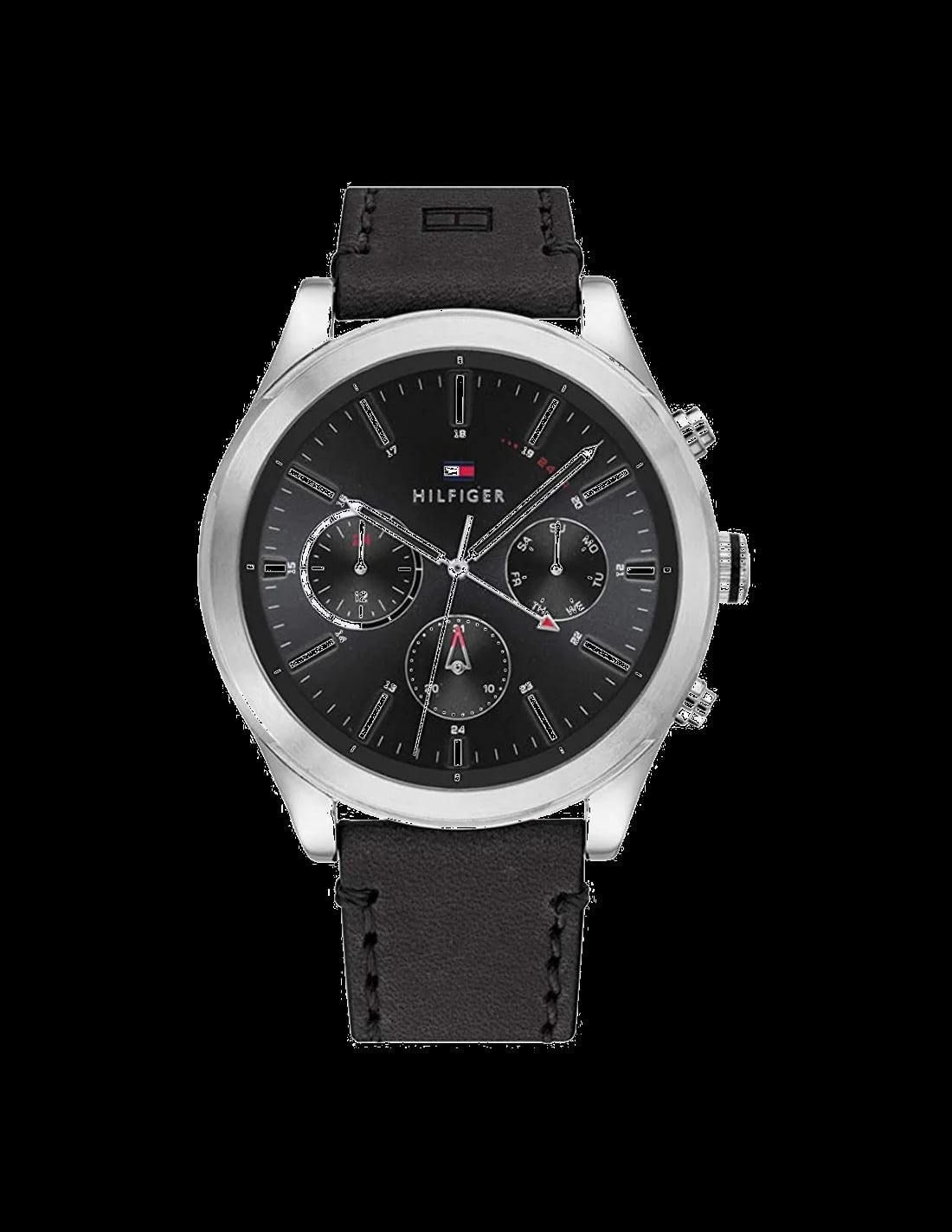 Montre Tommy Hilfiger 1791740 homme cadran noir bracelet cuir