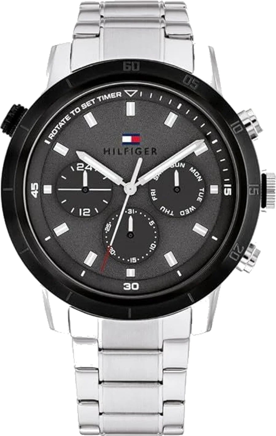 Montre Tommy Hilfiger 1792106 homme cadran noir bracelet acier