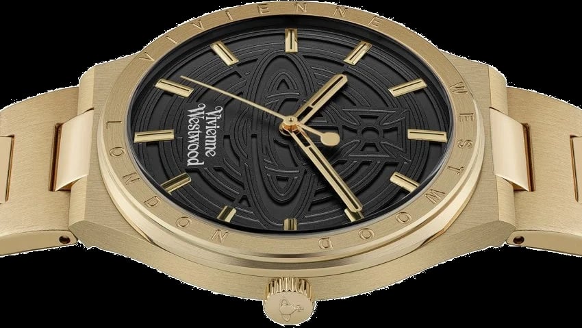 Montre Vivienne Westwood VV249BKGD unisexe détail bracelet acier