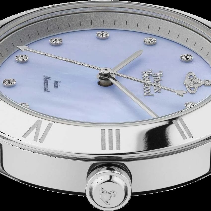 Vivienne Westwood VV206BLSL Silver Stainless Steel Bracelet Blue Mother-of-Pearl Dial Women's Watch view 3