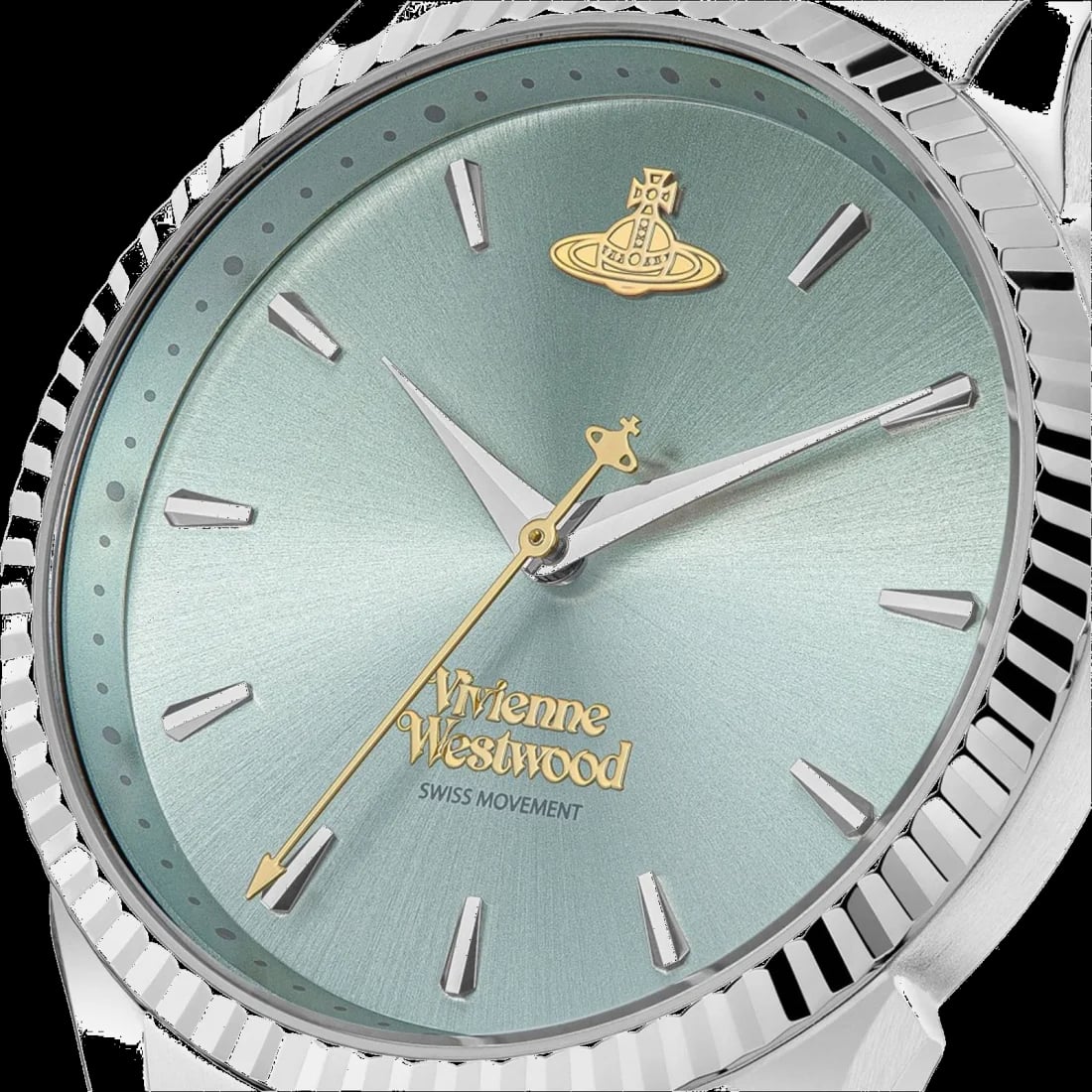 Montre Vivienne Westwood VV240LGRSG femme détail cadran turquoise