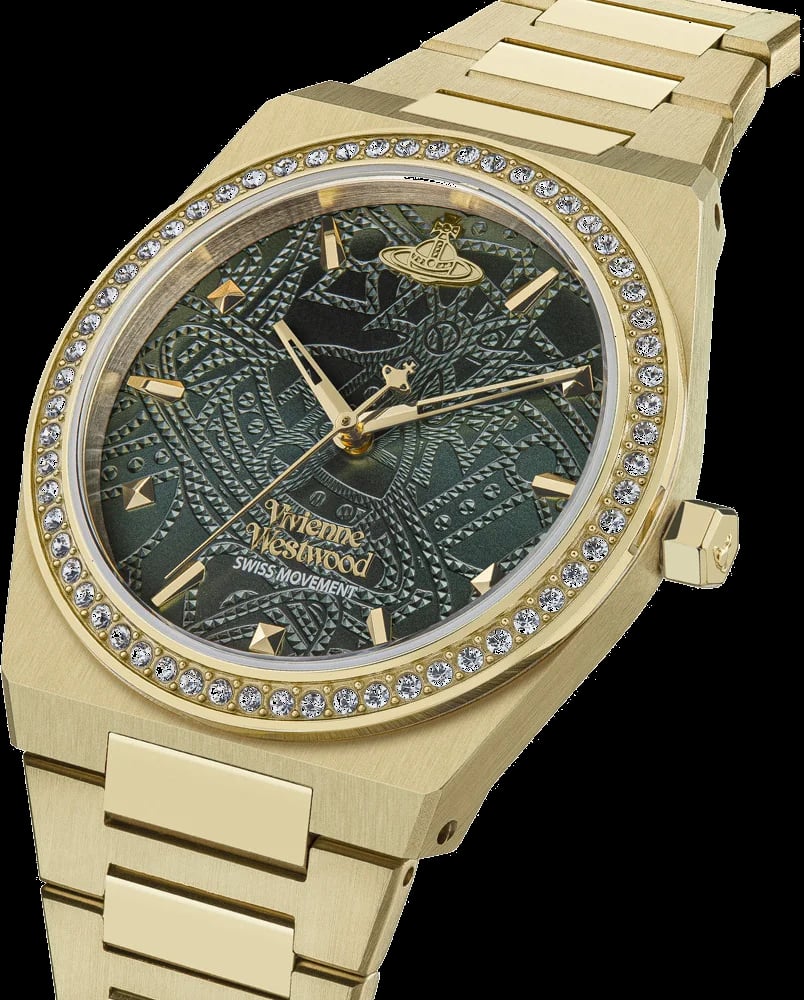Montre Vivienne Westwood VV244GDGR femme détail cadran vert
