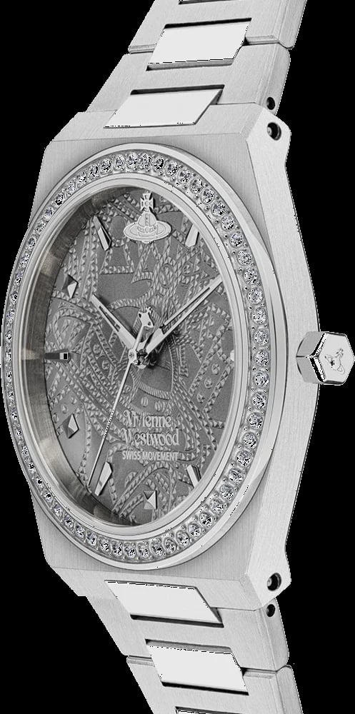 Montre Vivienne Westwood VV244GYSL femme détail cadran gris
