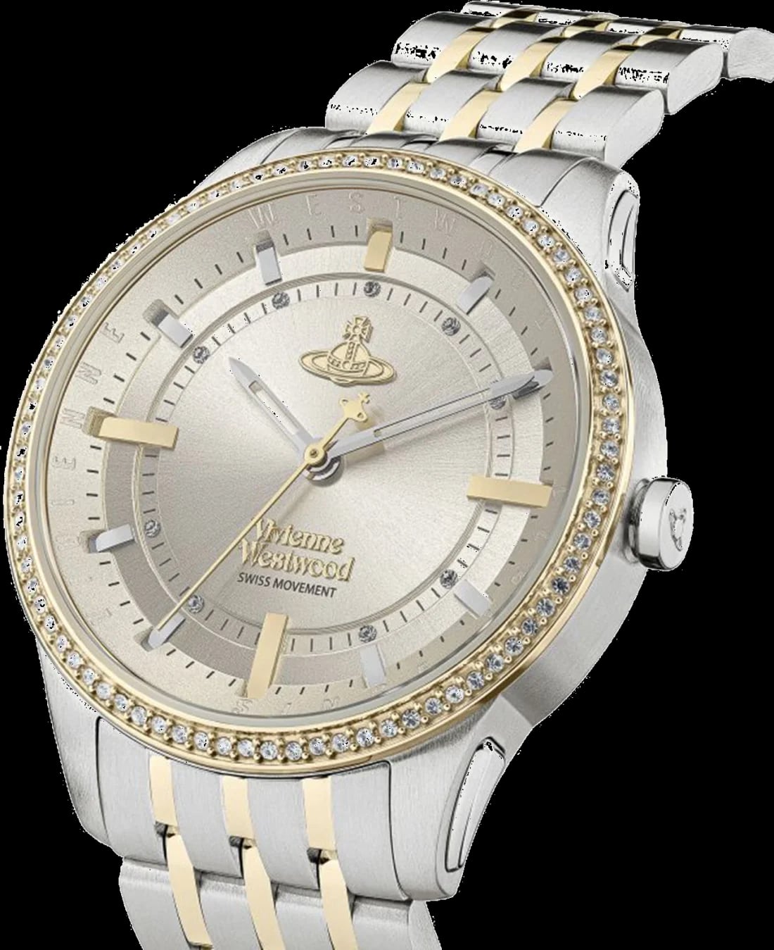 Montre Vivienne Westwood VV262LGYSG femme verso boîtier bicolore