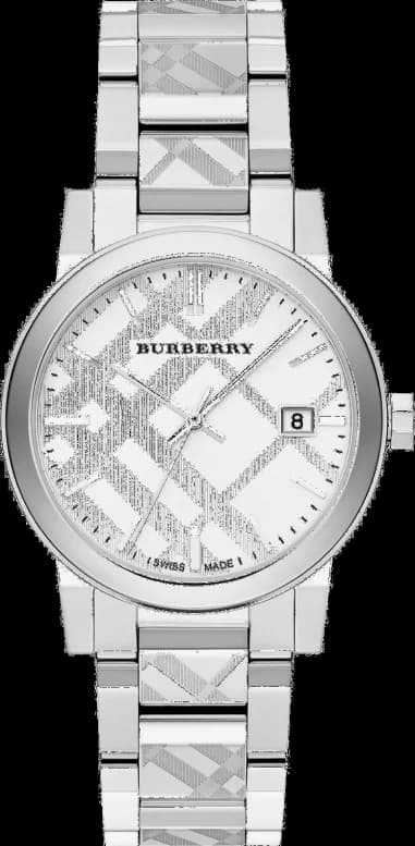 Burberry BU9037 Silver Stainless Steel Check Pattern Women's Watch