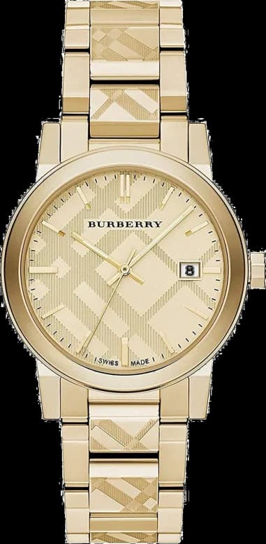 Burberry BU9038 Gold Stainless Steel Dial Check Pattern Women's Watch
