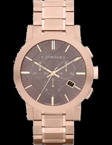Burberry BU9353 Chronograph Stainless Steel Rose Gold and Brown Dial Men's Watch
