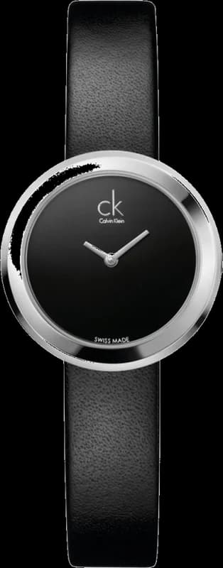 Calvin Klein K3N231C1 Women's Watch with Black Leather Strap