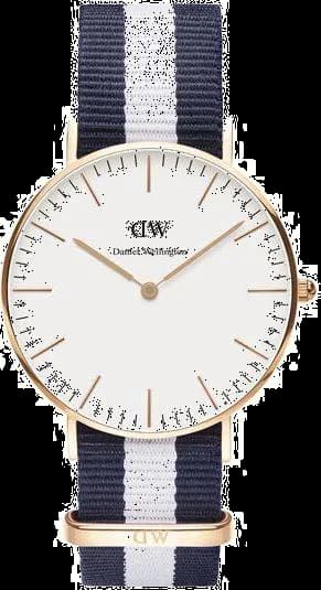 Daniel Wellington DW00100031 Classic Glasgow Navy and White NATO Strap Watch
