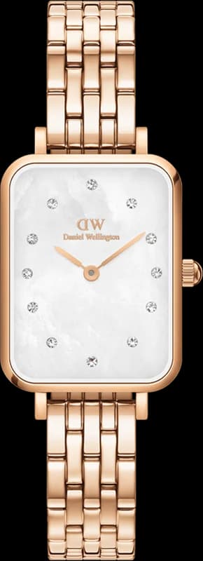 Daniel Wellington DW00100620 Quadro Lumine Mother-of-Pearl and Crystal Rose Gold Women's Watch