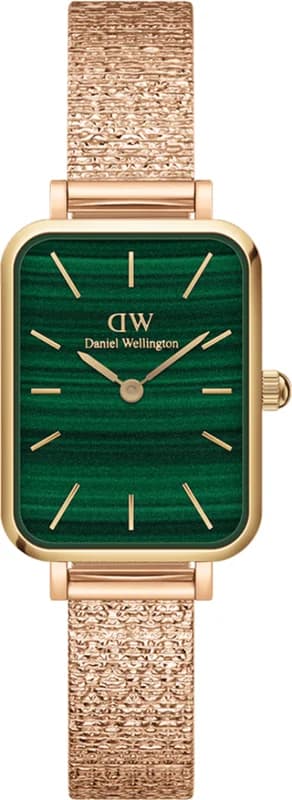 Daniel Wellington Quadro Pressed Ever Women's Watch Rose Gold Green Dial