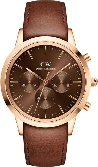 Daniel Wellington DW00100640 Chronograph Rose Gold and Brown Leather Men's Watch