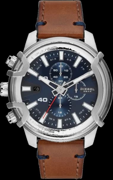 Diesel DZ4518 Griffed Men's Watch with Brown Leather Strap