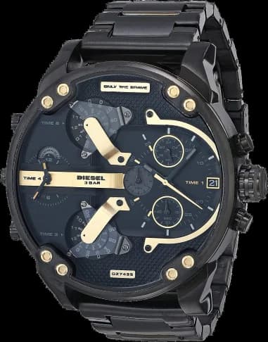 Diesel Mr Daddy 2.0 DZ7435 Stainless Steel Black Dial XXL Men's Watch
