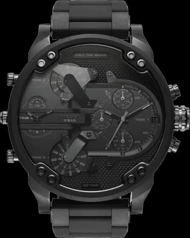 Diesel Mr Daddy DZ7396 Black Dial Silicone Strap XXL Men's Watch
