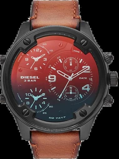 Diesel DZ7417 Boltdown Men's Watch with Multi-Dial and Leather Strap