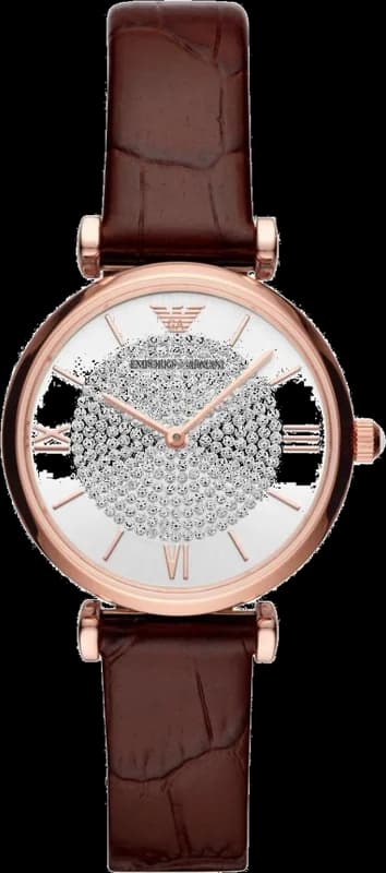 Emporio Armani AR11269 Mother-of-Pearl Dial Brown Leather Strap Women's Watch