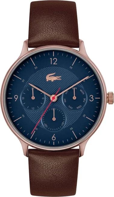 Lacoste 2011141 Brown Leather Strap Blue Dial Men's Watch