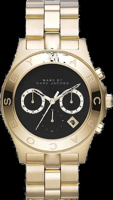 Marc Jacobs MBM3309 Gold Stainless Steel Women's Watch with Black Dial