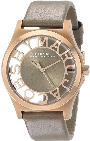 Montre Marc Jacobs Henry Skeleton MBM1245 Bracelet en cuir beige