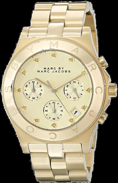 Marc Jacobs MBM3101 Chronograph Gold-Plated Brushed and Polished Link Men's Watch