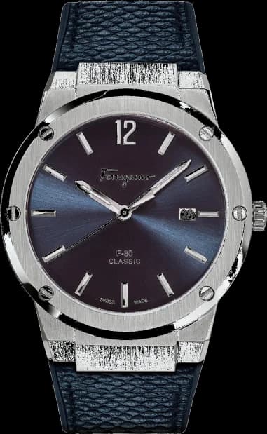 Salvatore Ferragamo SFDT00719 Stainless Steel and Blue Silicone Strap Men's Watch