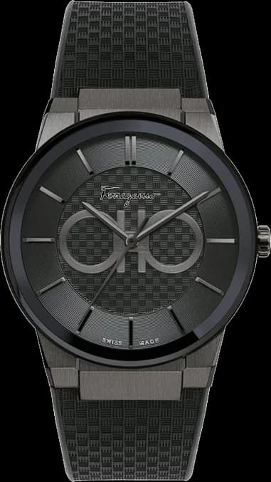 Salvatore Ferragamo SFHP00320 Stainless Steel Watch with Black Silicone Strap