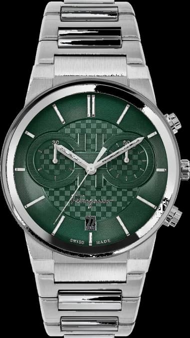 Salvatore Ferragamo SFME00421 Chronograph Stainless Steel Green Dial Men's Watch