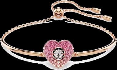Swarovski Idyllia 5683581 Adjustable Bangle Bracelet Rose Gold Plated Heart
