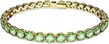 Swarovski Matrix Tennis 5658849 Bracelet Round Green Gold-Plated