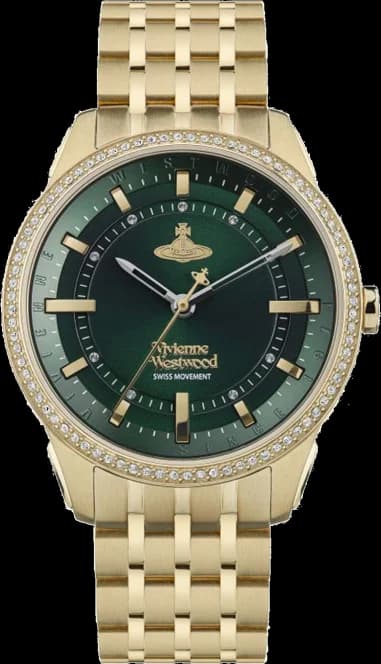 Vivienne Westwood East End VV262GRGD Gold Stainless Steel Bracelet Green Dial Women's Watch