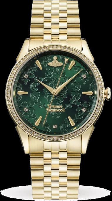 Vivienne Westwood VV208GDGD Gold Stainless Steel Women's Watch Green Dial, 2-year warranty