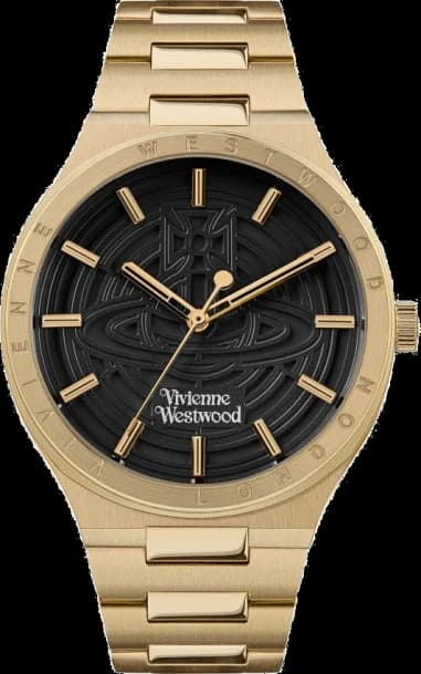 Vivienne Westwood VV249BKGD Eltham Gold-Tone Stainless Steel Black Dial Watch