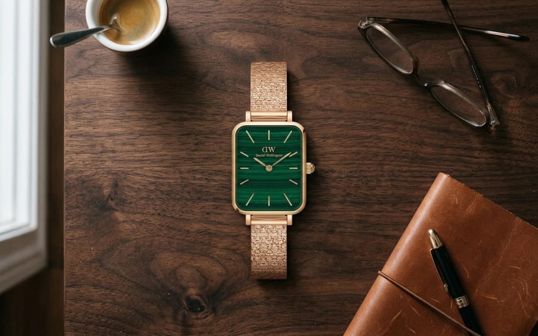 Flat lay — Montre Daniel Wellington femme : le guide complet 2026