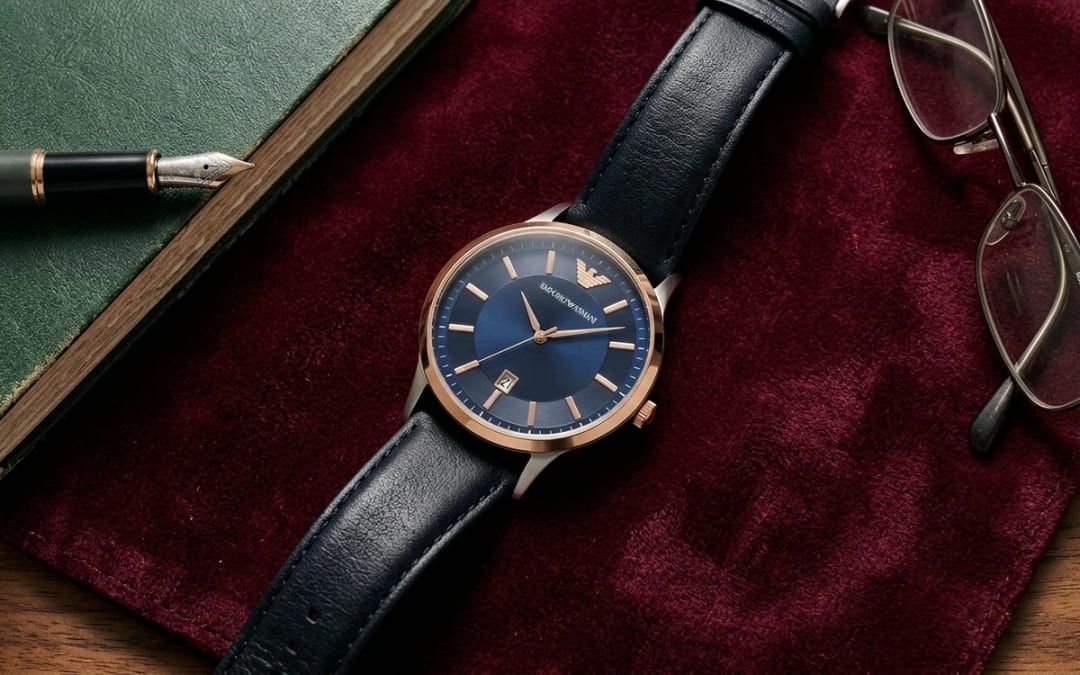 Flat lay — Montre Emporio Armani Or Homme : L'Éclat du Luxe Italien