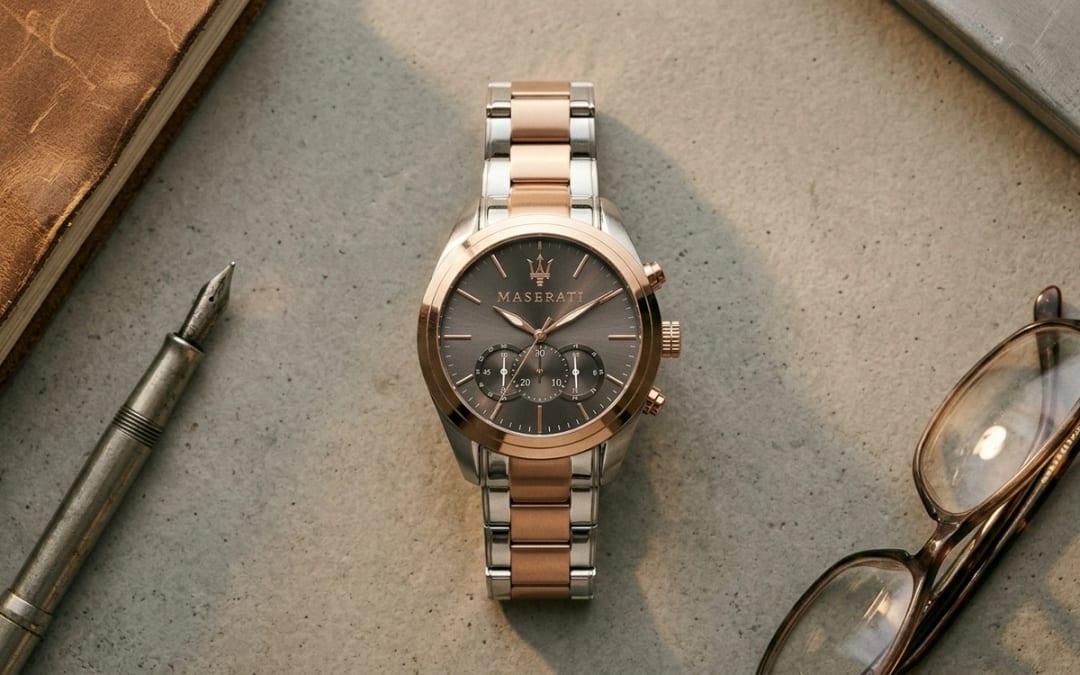 Flat lay — Montre Maserati homme : le guide complet 2026