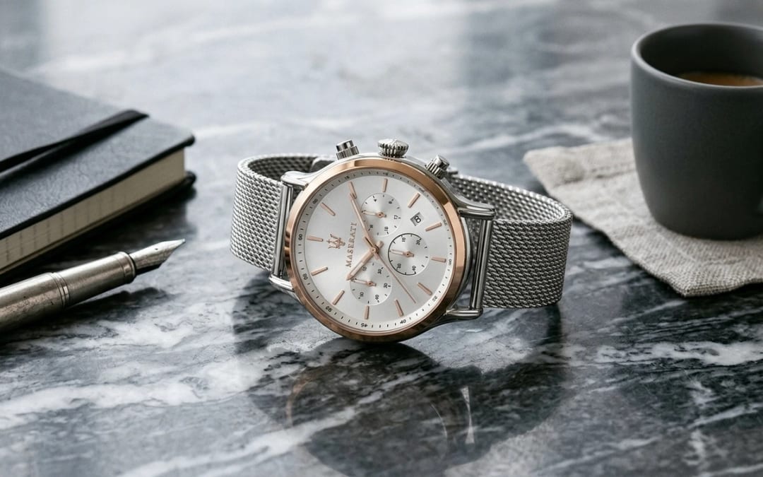 Flat lay — Montre Maserati Pilote Homme : Le Guide Complet du Style Aviation