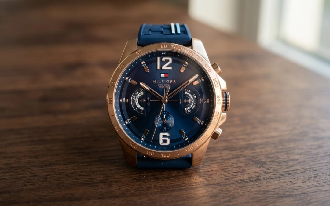 Macro cadran — Montre Tommy Hilfiger Or Homme : Le Guide Complet des Finitions Dorées