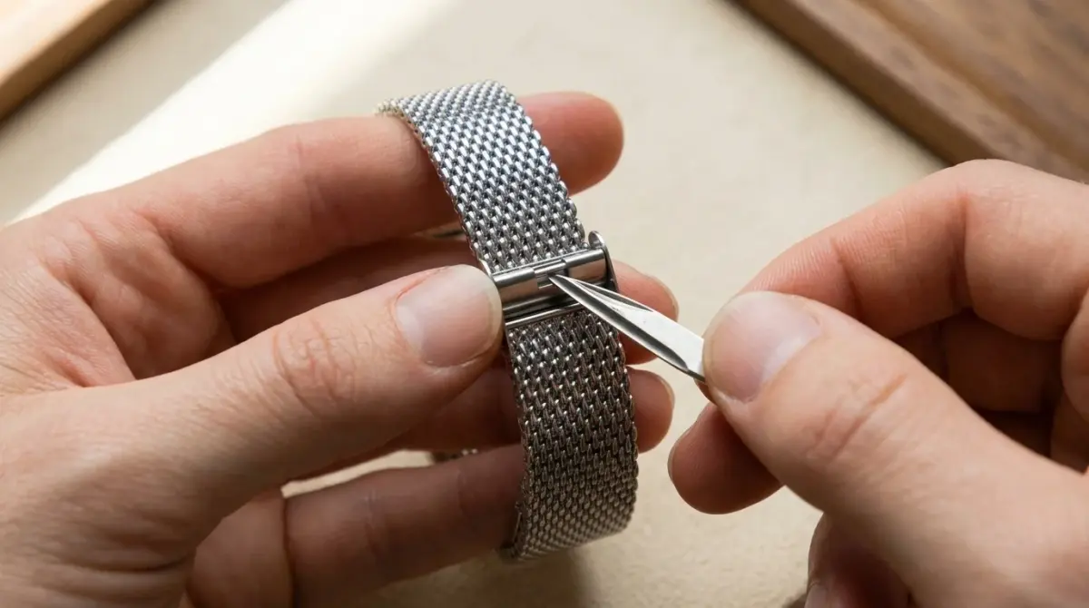 Réglage bracelet montre maille milanaise : la méthode boucle (pas le bracelet)