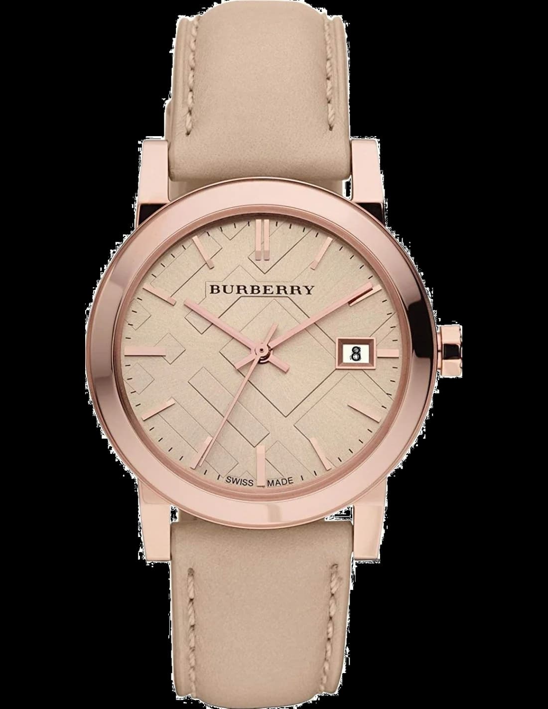 Burberry BU9014 Men's Watch Large Check Leather Strap