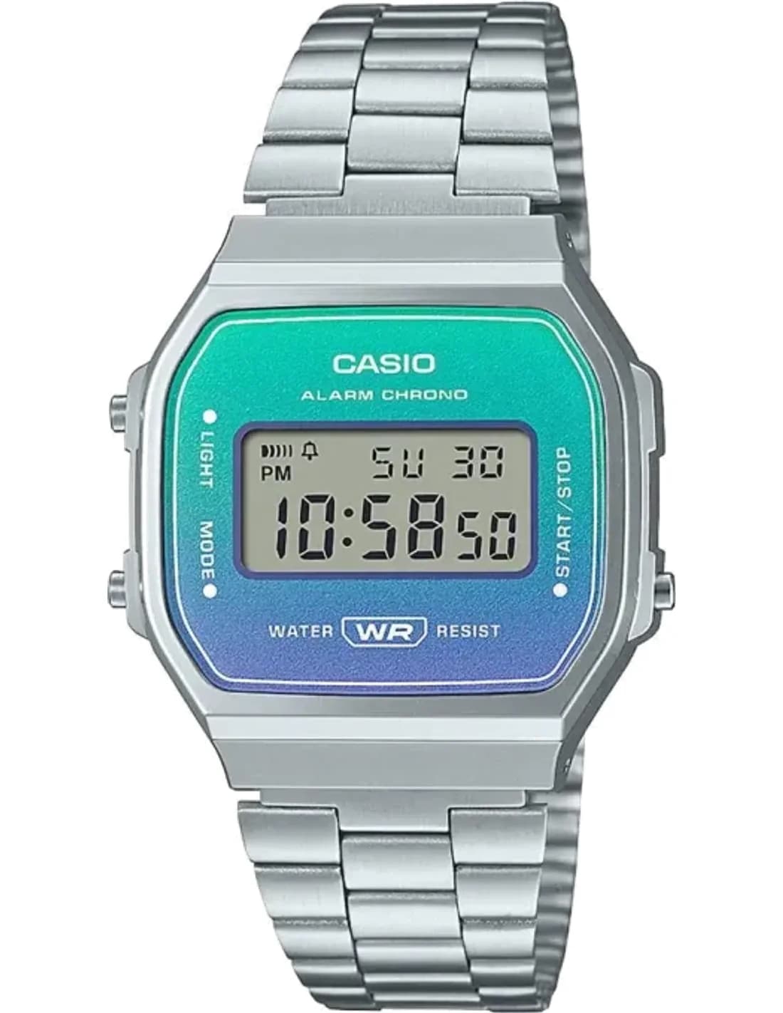 Casio A168WER-2AEF Stainless Steel Blue Dial Digital Watch