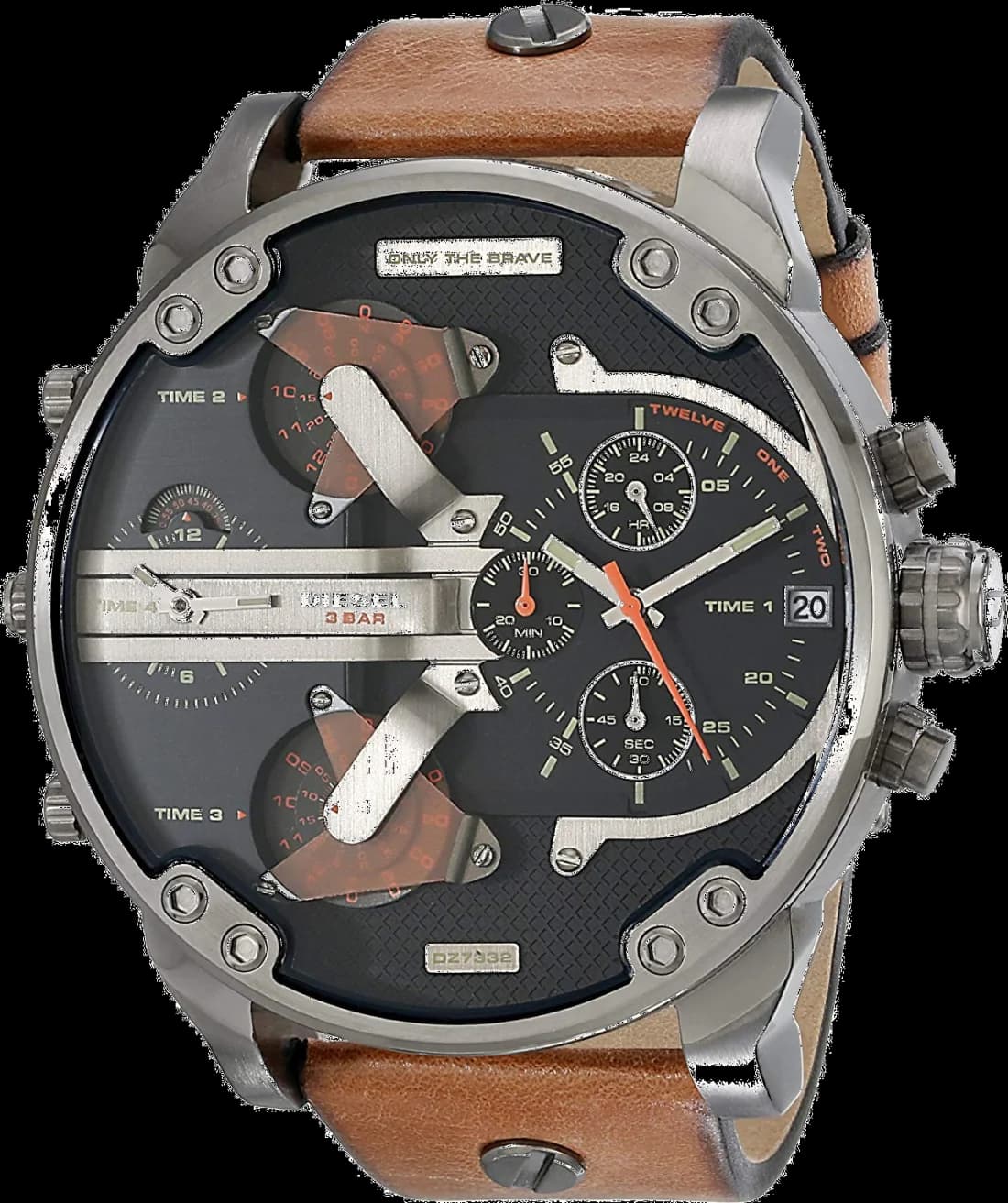 Diesel Mr Daddy DZ7332 Anthracite Stainless Steel XXL Large Dial Men's Watch
