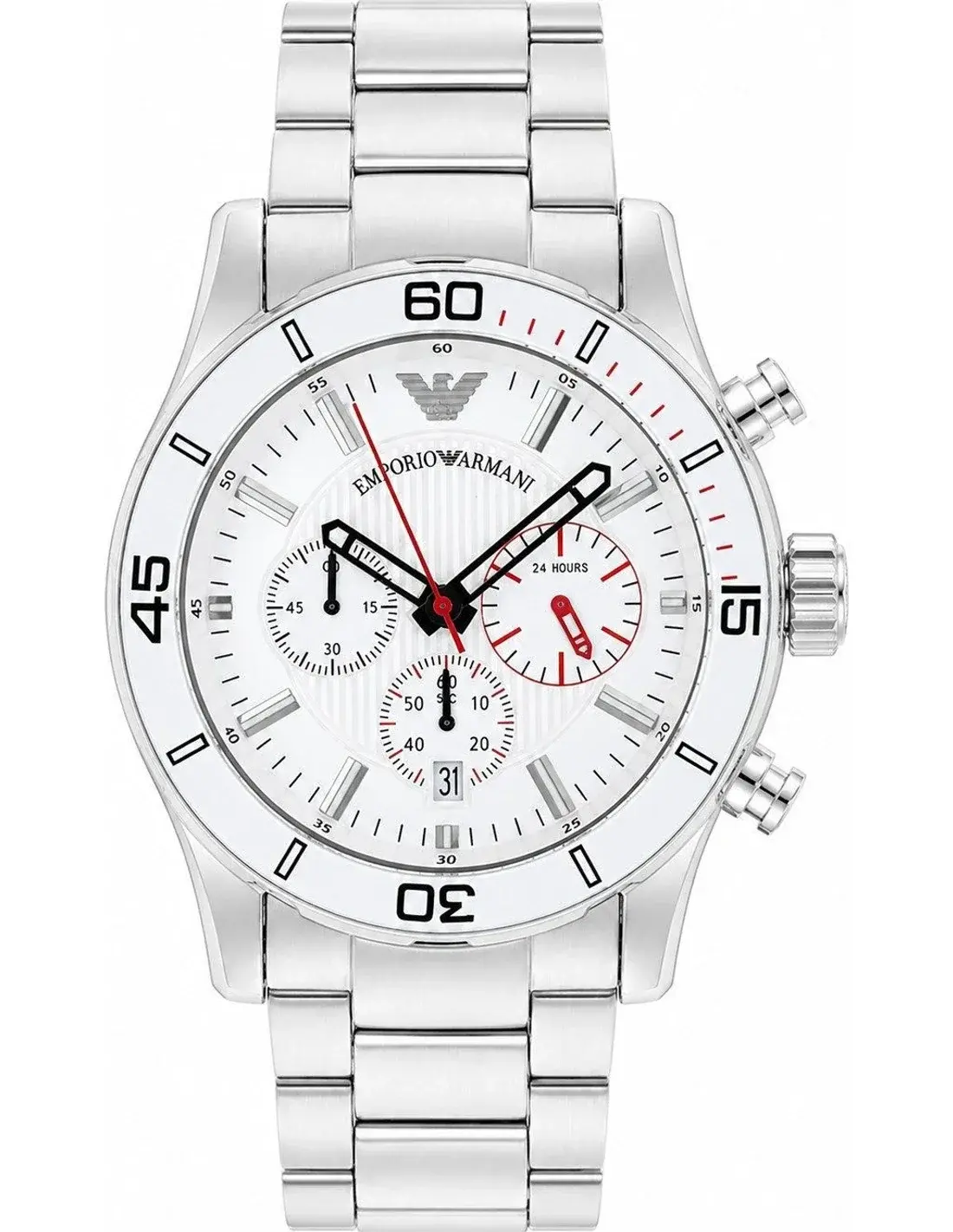 Montre Emporio Armani AR5932 Sportivo Argentée à Cadran Blanc