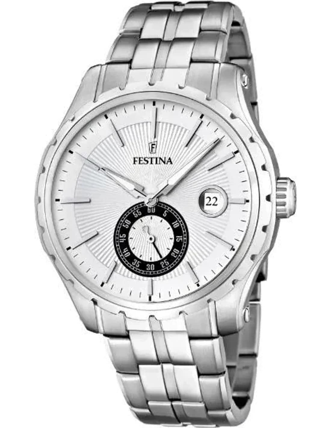 Festina F16679/1 Retro Look Men's Watch Silver Bracelet and Dial