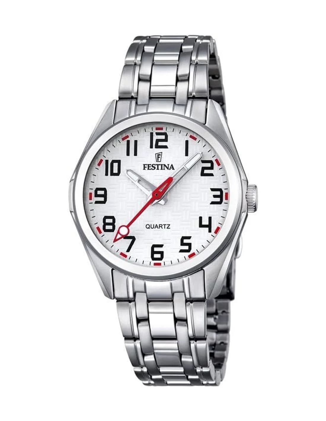 Festina F16903/1 Silver Stainless Steel Watch with Red Details