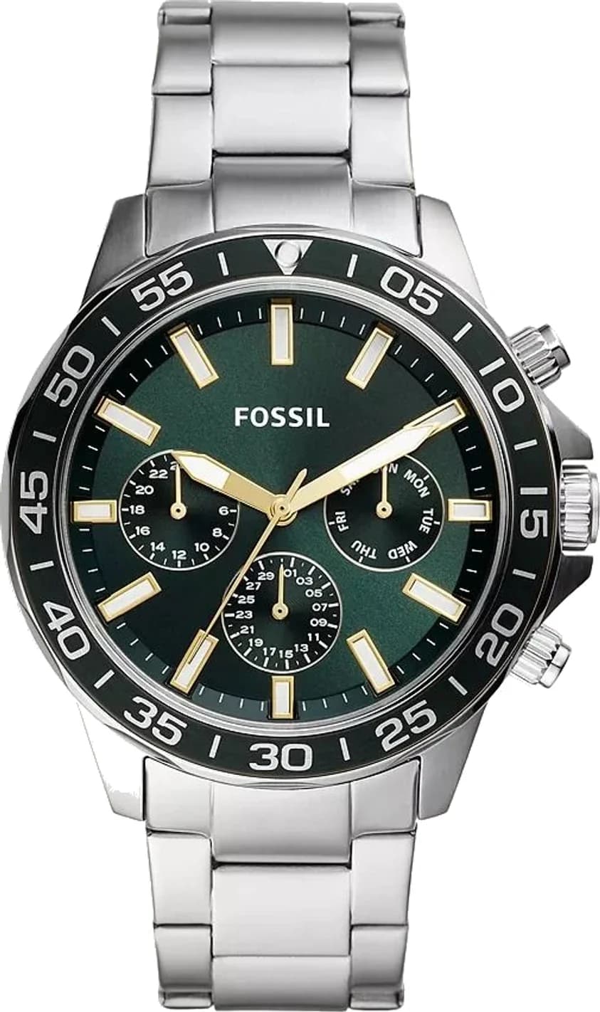 Fossil Bannon BQ2492 Green Dial Steel Bracelet Men's Watch
