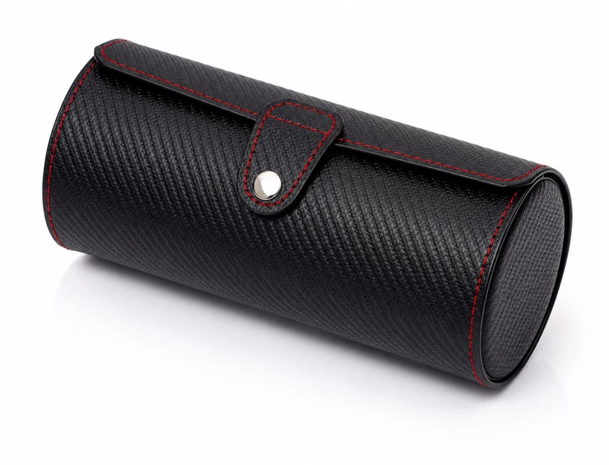 Étui rouleau Voyager effet carbone pour 3 montres : Watch Roll voyage