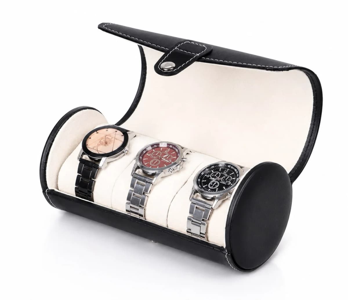 Montre Gasmann 260520-18 Étui rouleau Voyager noir pour 3 montres : Watch Roll voyage